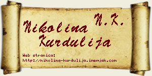 Nikolina Kurdulija vizit kartica